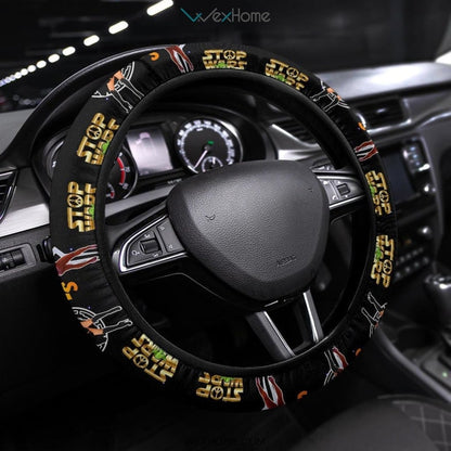 SW Steering Wheel Cover Darth Vader Vs Ahsoka Tona Funny Driving Wheel Cover Black