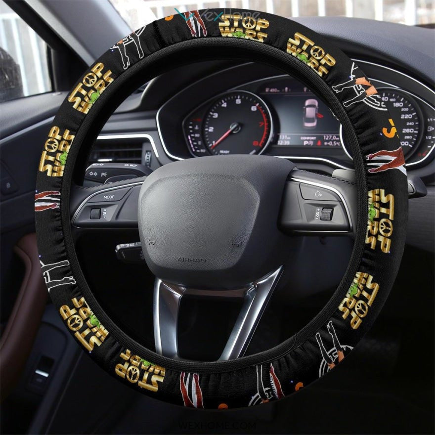 SW Steering Wheel Cover Darth Vader Vs Ahsoka Tona Funny Driving Wheel Cover Black