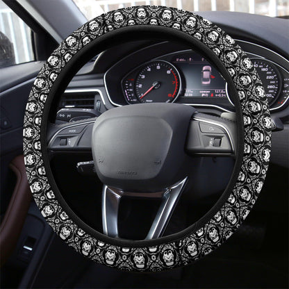 SW Steering Wheel Cover SW Stormtrooper Art Pattern Driving Wheel Cover Black