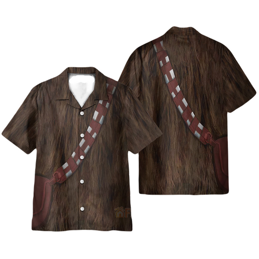 SW Hawaii Shirt SW Chewbacca Suit Costume Hawaiian Shirt Brown Unisex