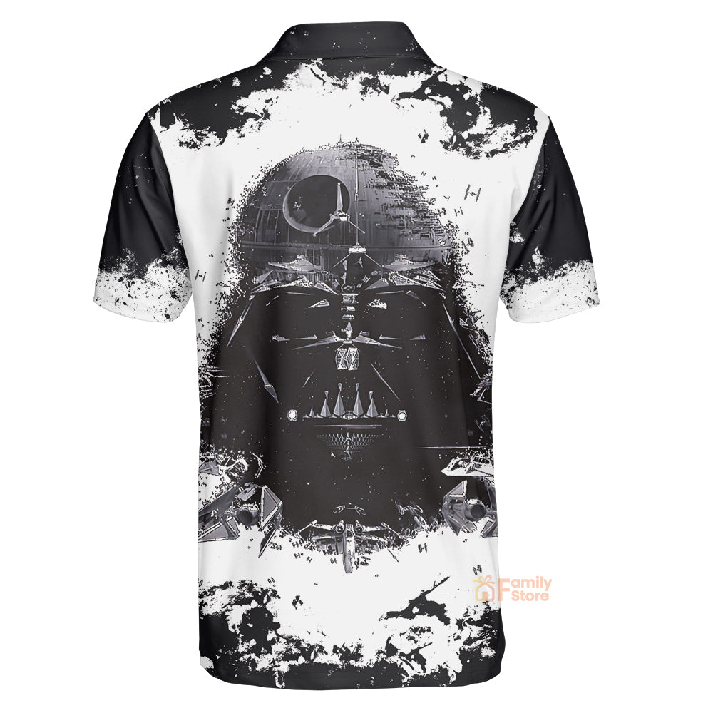 SW Polo Shirt SW Darth Vader Tower Polo Tees Black White