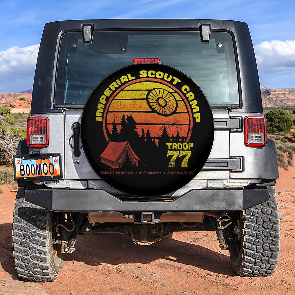 SW Spare Tire Cover Imperial Scout Camp Troop 77 Tire Covers Black Red