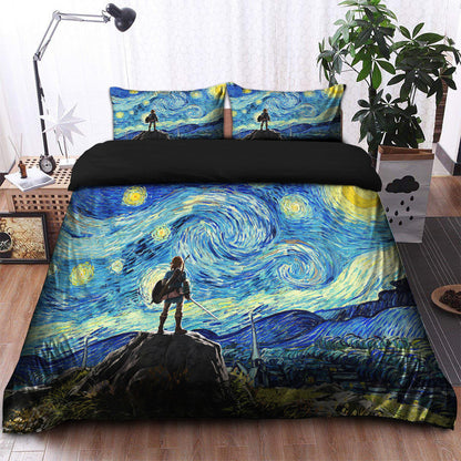 The Legend Of Zelda Bedding Set Starry Night The Legend Of Zelda Duvet Covers Blue Unique Gift