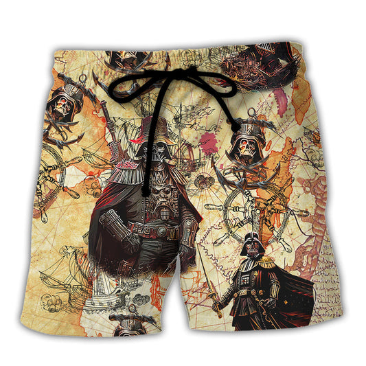 SW Shorts SW Darth Vader As Pirates Beach Shorts Black Brown