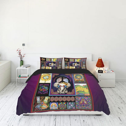 Hippie Bedding Set Let's Have An Adventure Duvet Covers Colorful Unique Gift