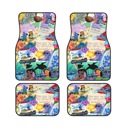 Stitch Car Mats Lilo With Stitch Moments Together Pattern Car Floor Mats Colorful