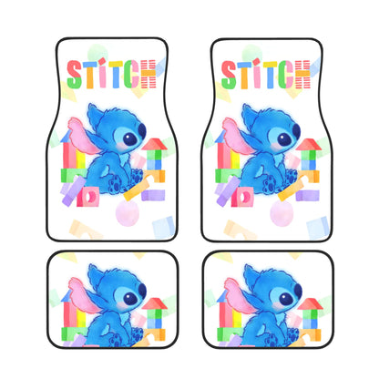 Stitch Car Mats Stitch With Block Toys Pattern Car Floor Mats Colorful