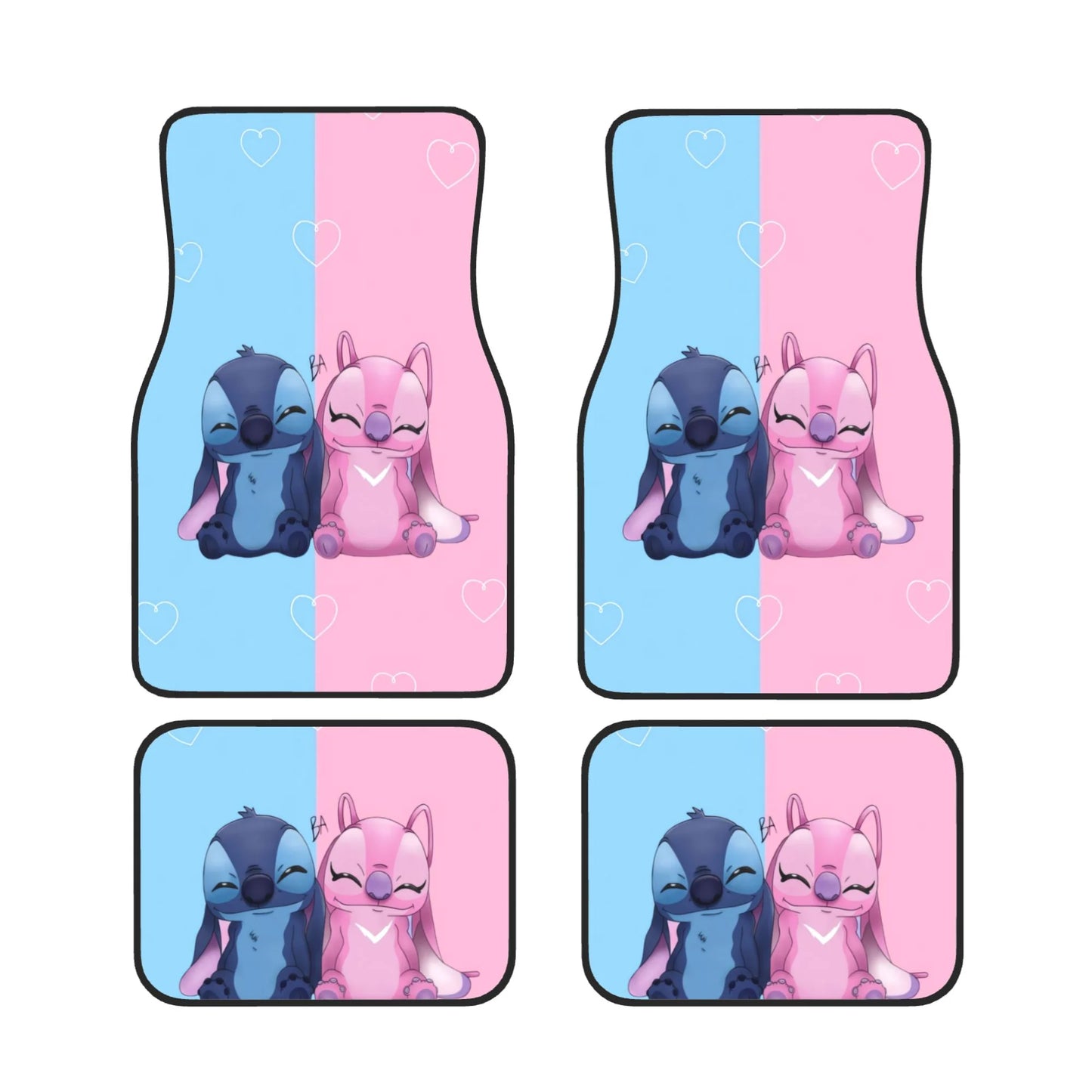 Stitch Car Mats Stitch And Angel Sleeping Side By Side Car Floor Mats Blue Pink