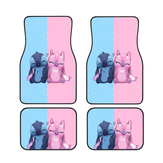 Stitch Car Mats Stitch And Angel Sleeping Side By Side Car Floor Mats Blue Pink