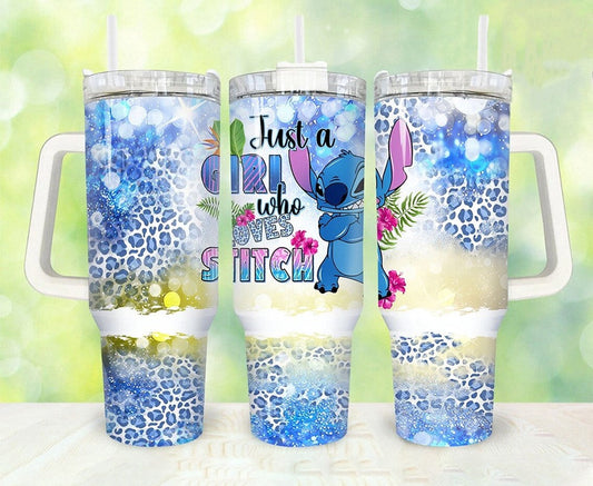 Stitch 40 Oz Tumbler Just A Girl Who Loves Stitch Tumbler 40 Oz Blue