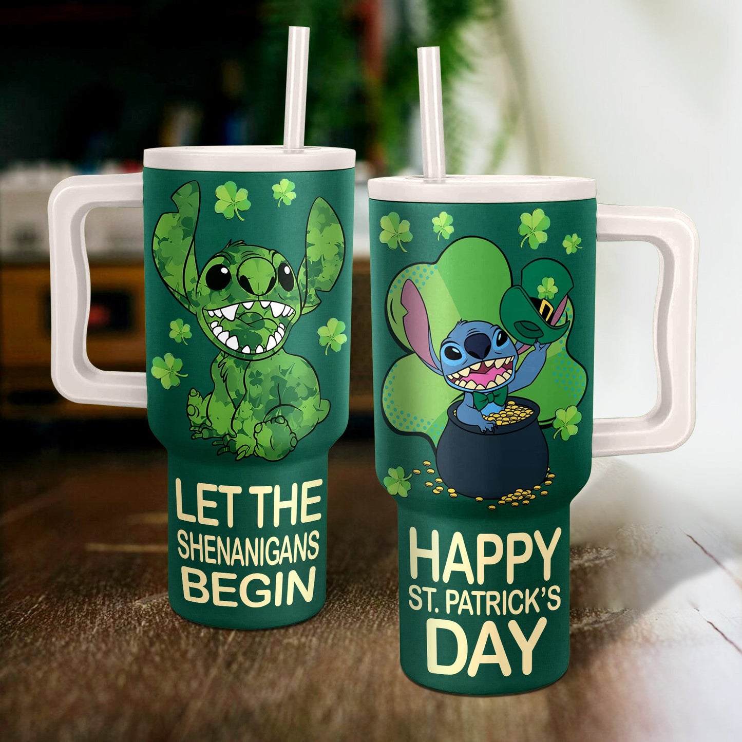 Stitch 40 Oz Tumbler Stitch Happy St Patrick’s Day Tumbler 40 Oz Green