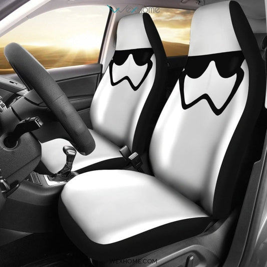 SW Car Seat Covers SW Stormtrooper Army Graphic Seat Covers Black White