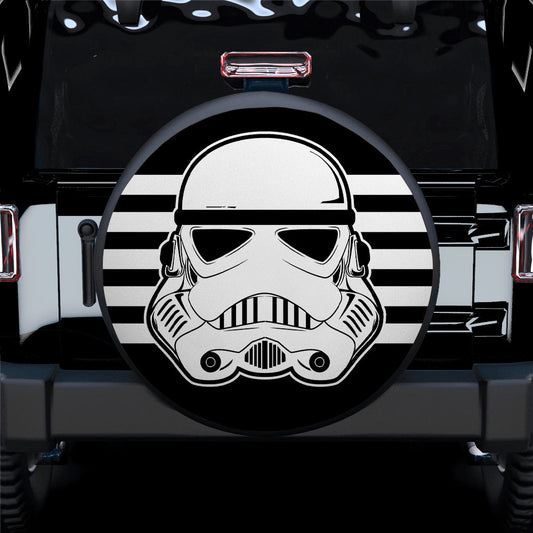 SW Spare Tire Cover SW Stormtrooper Face Helmet Tire Covers Black White