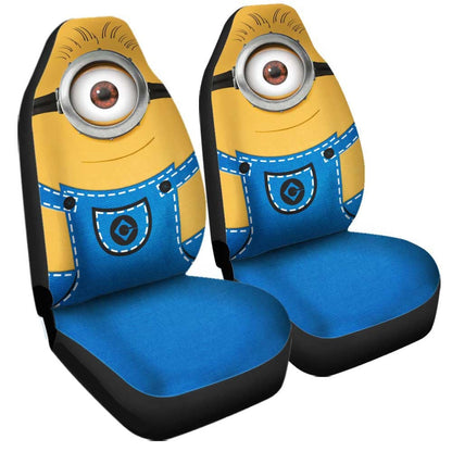 Minions Car Seat Covers Minion Stuart Face And Body Seat Covers Yellow Blue