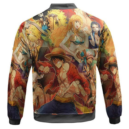 One Piece Bomber Jacket All Pirate Characters Graphic Bomber Colorful Unisex