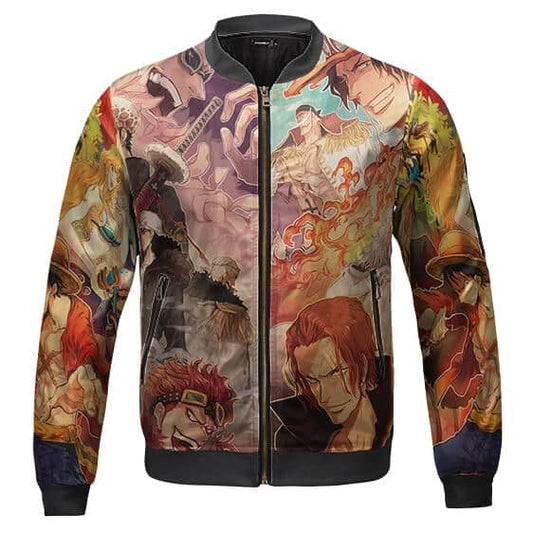 One Piece Bomber Jacket All Pirate Characters Graphic Bomber Colorful Unisex