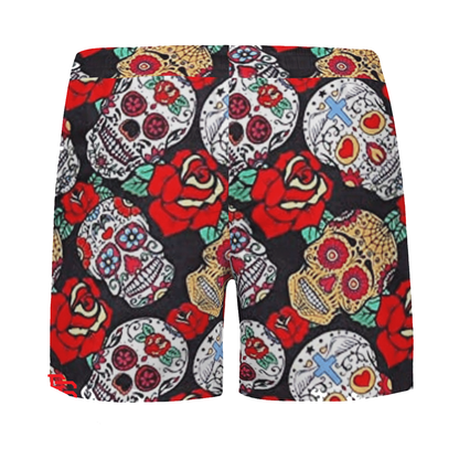 Skull Shorts Different Art Style Sugar Skull Beach Shorts Colorful