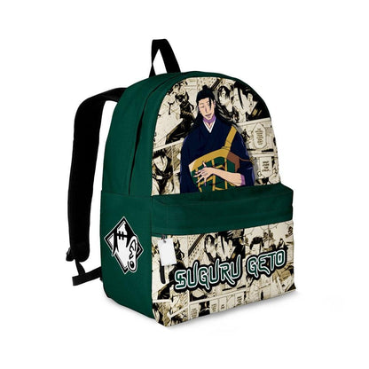 Jujutsu Kaisen Backpack Suguru Geto Graphic Symbol Manga Pattern Backpacks Green