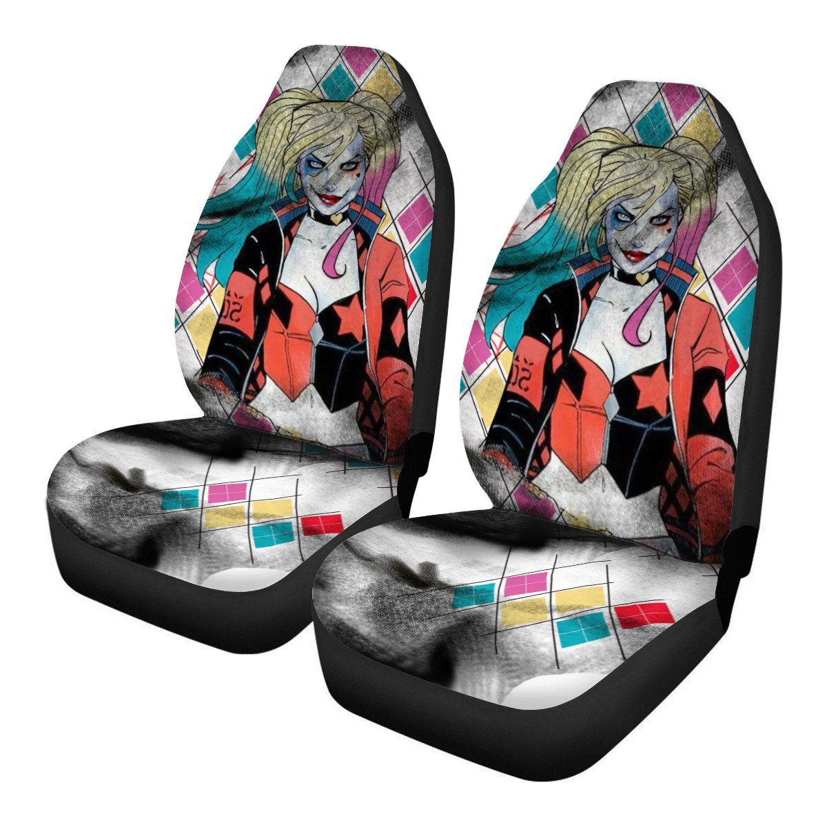 Harley Quinn Car Seat Covers DC Suicide Squad Harley Quinn Graphic Seat Covers Colorful