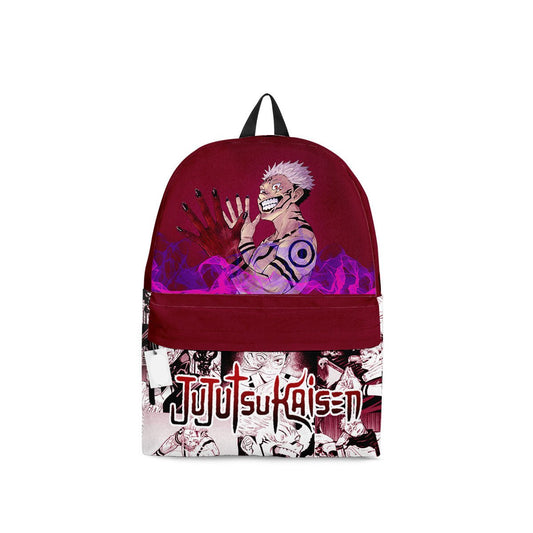 Jujutsu Kaisen Backpack Sukuna Ryoumen Manga Pattern Backpacks Red White