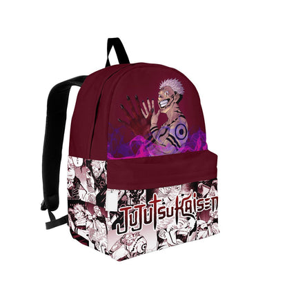 Jujutsu Kaisen Backpack Sukuna Ryoumen Manga Pattern Backpacks Red White
