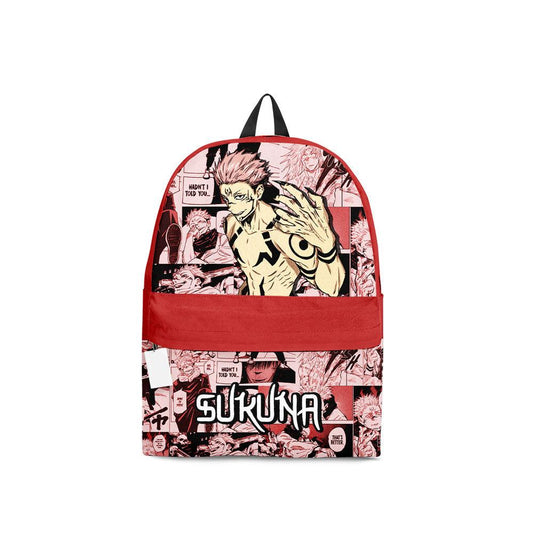 Jujutsu Kaisen Backpack Sukuna Ryoumen Graphic Symbol Manga Pattern Backpacks Red