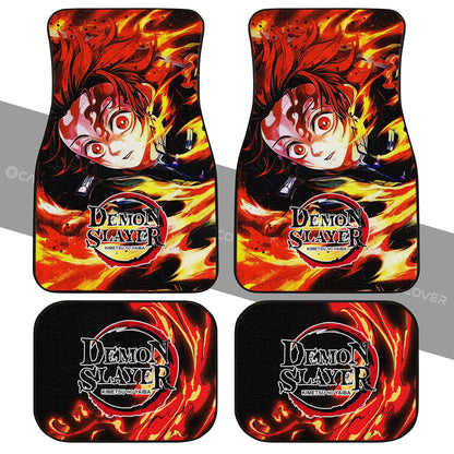 Demon Slayer Car Mats Sun Breathing Tanjiro Car Floor Mats Anime Demon Slayer Car Floor Mats