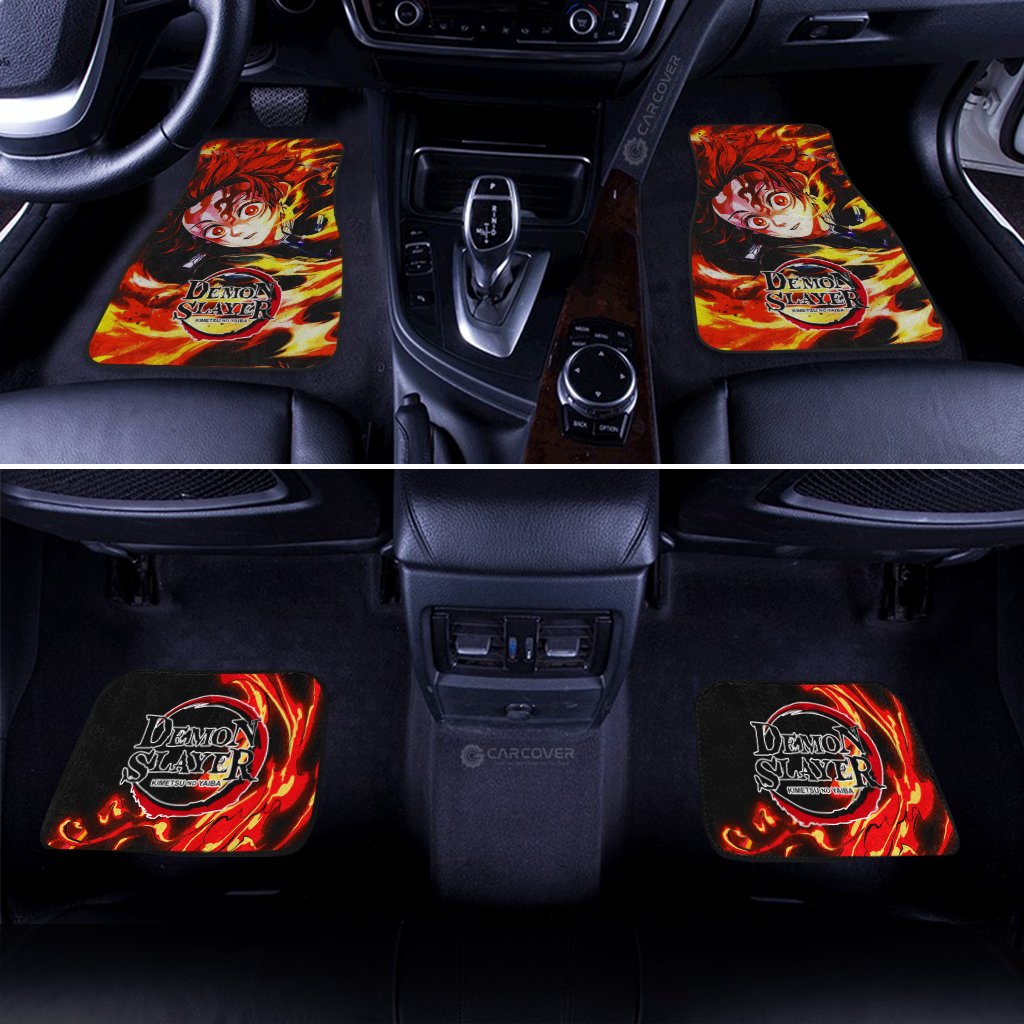 Demon Slayer Car Mats Sun Breathing Tanjiro Car Floor Mats Anime Demon Slayer Car Floor Mats