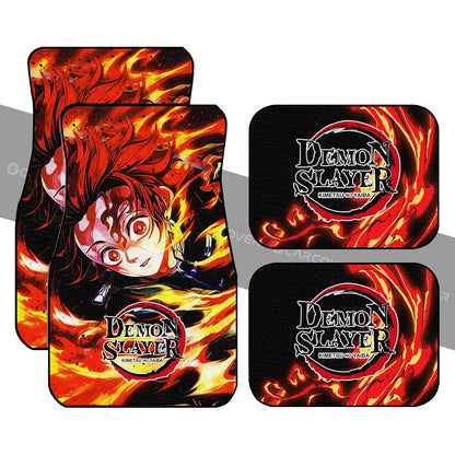 Demon Slayer Car Mats Sun Breathing Tanjiro Car Floor Mats Anime Demon Slayer Car Floor Mats