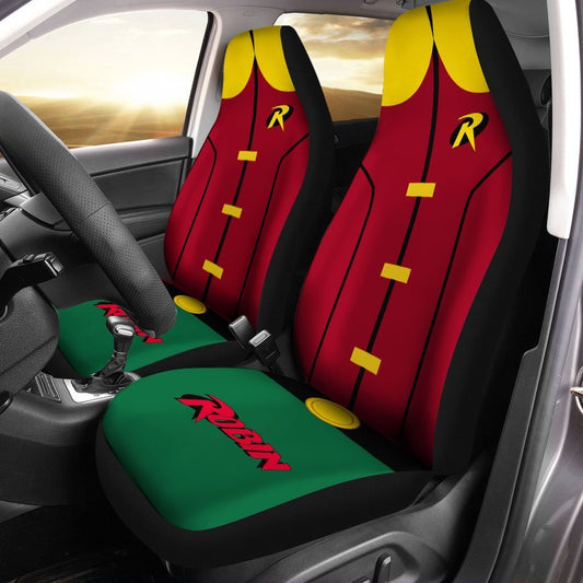 Batman Car Seat Covers DC Super Hero Robin Suit Graphic Seat Covers Red Green