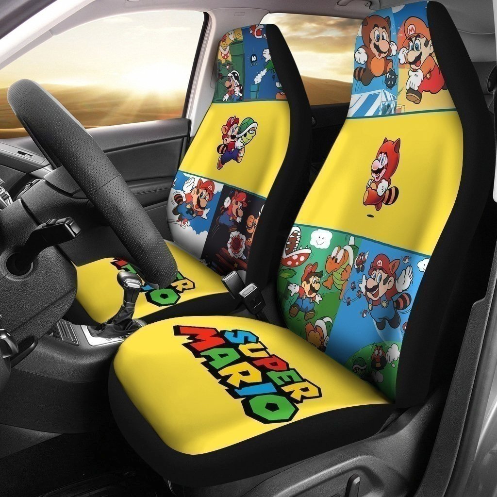 Mario Car Seat Covers Super Mario Bros Racoon Seat Covers Colorful