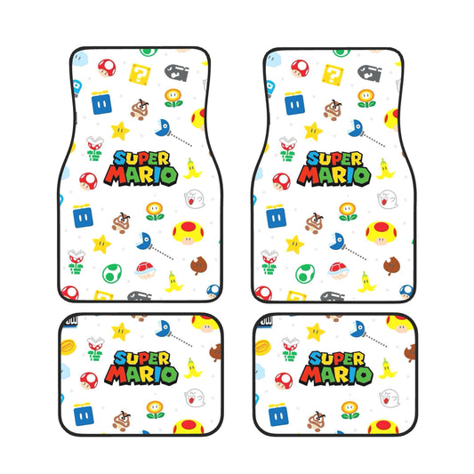 Mario Car Mats Cute Mario Game Items Pattern Car Floor Mats Colorful