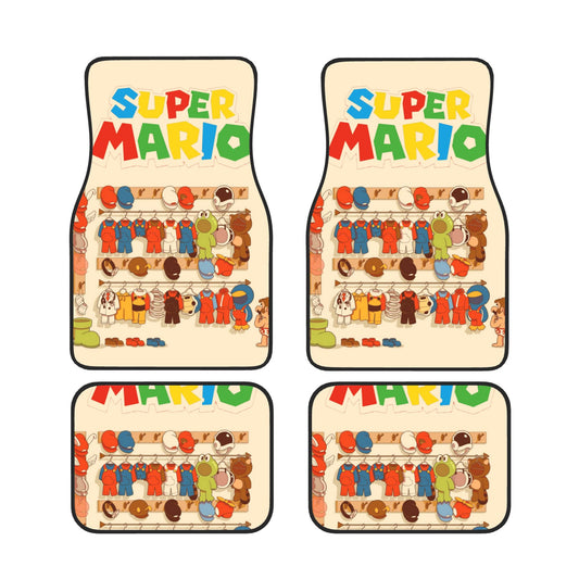 Mario Car Mats Mario Game Character Closet Graphic Car Floor Mats Colorful