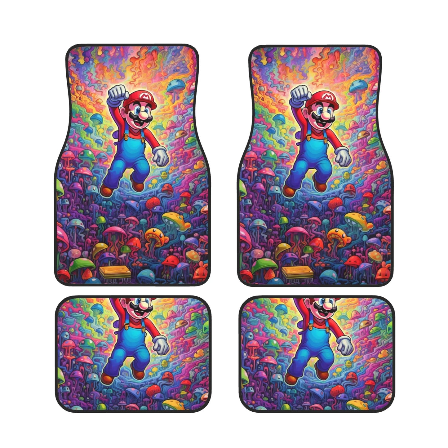 Mario Car Mats Mario Dive In The Jellyfish Ocean Car Floor Mats Colorful