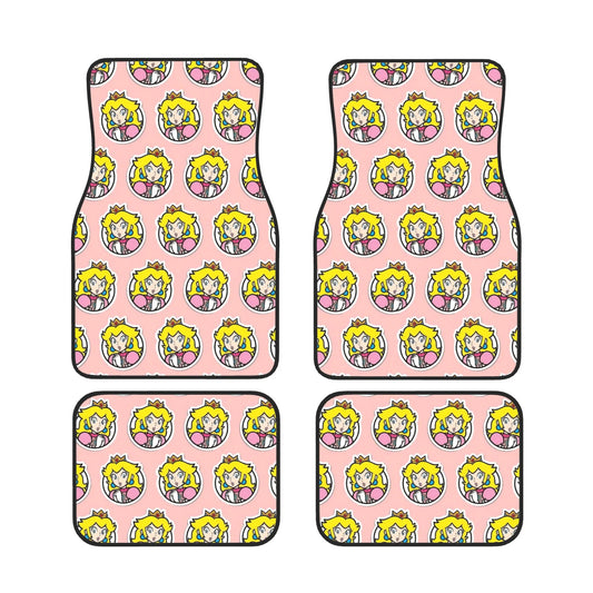 Mario Car Mats Super Mario Bros Character Princess Peach Pattern Car Floor Mats Pink