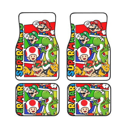 Mario Car Mats Cute Mario Game Character Graphic Car Floor Mats Colorful