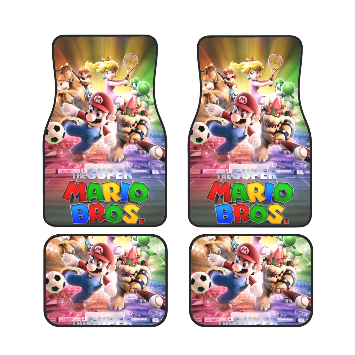 Mario Car Mats The Super Mario Bros Sport Competition Car Floor Mats Colorful