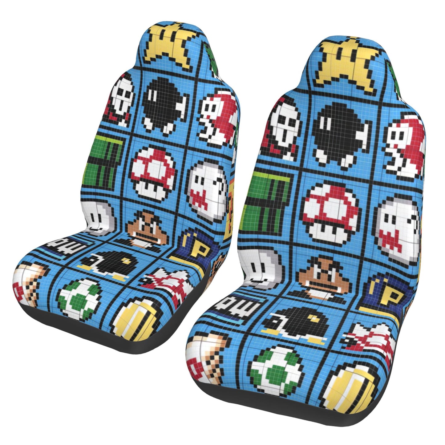 Mario Car Seat Covers All Mario Game Items In Pixels Seat Covers Colorful