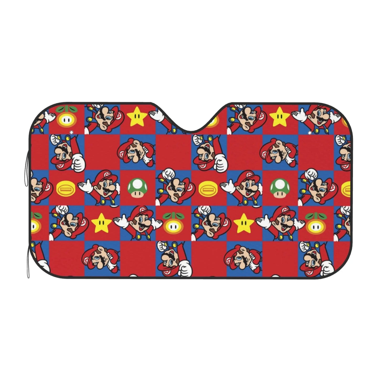 Mario Car Sun Shade Mario Flower Star Mushroom Winshield Sun Shade Red Blue