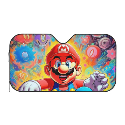 Mario Car Sun Shade Game Character Mario Graphic Winshield Sun Shade Colorful