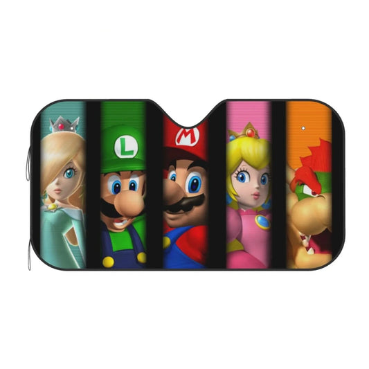 Mario Car Sun Shade Super Mario All Characters Graphic Winshield Sun Shade Colorful