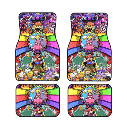 Mario Car Mats All Of The Super Mario Bros In Chibi Style Car Floor Mats Colorful