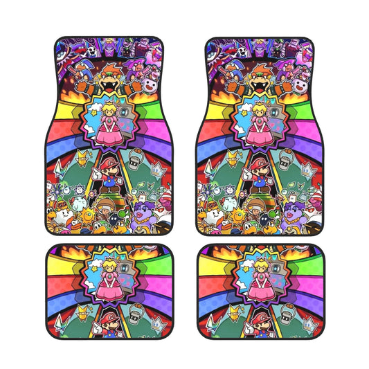 Mario Car Mats All Of The Super Mario Bros In Chibi Style Car Floor Mats Colorful