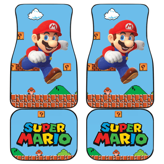 Mario Car Mats Mario Runs In The Game Game Graphic Car Floor Mats Colorful