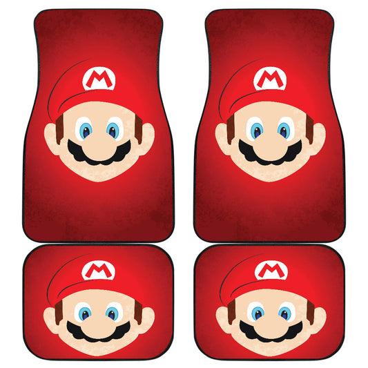 Mario Car Mats Super Mario Face Details Pattern Car Floor Mats Red