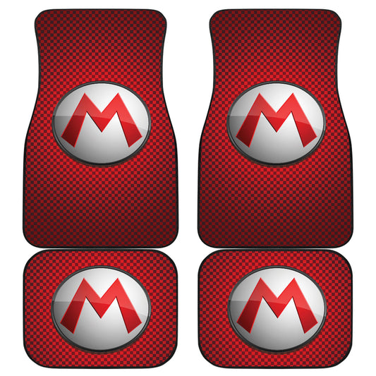 Mario Car Mats Mario M Symbol Game Pattern Car Floor Mats Red