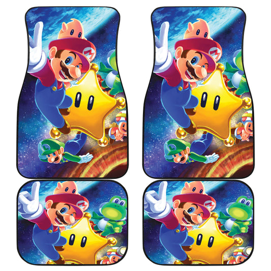 Mario Car Mats Star With Mario Luigi And Yoshi Car Floor Mats Colorful