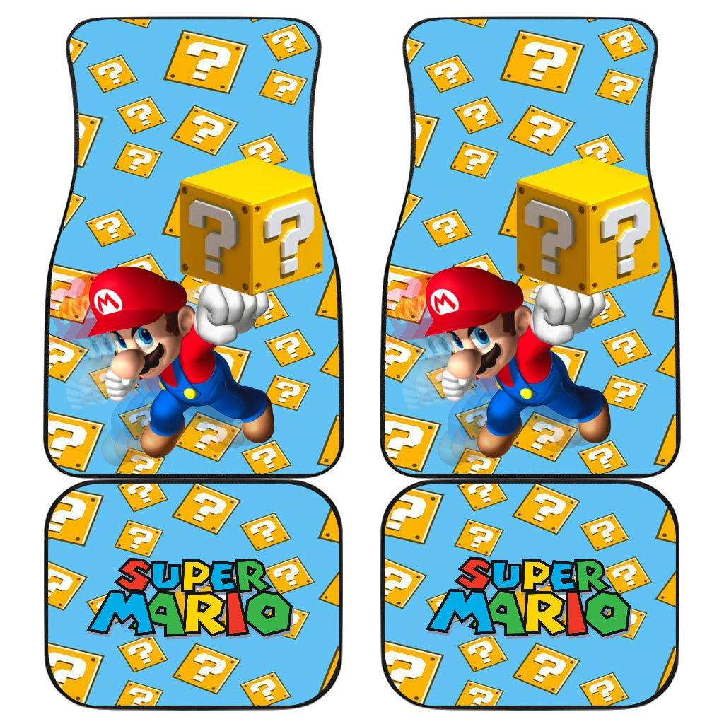 Mario Car Mats Super Mario Got The Question Box Car Floor Mats Colorful