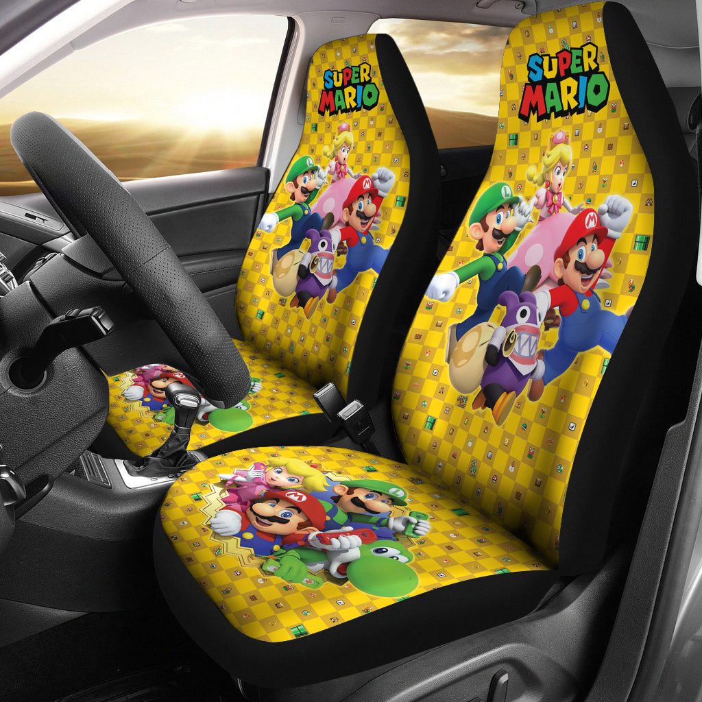 Mario Car Seat Covers Mario Luigi Peach Princess Graphic Seat Covers Yellow