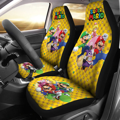 Mario Car Seat Covers Mario Luigi Peach Princess Graphic Seat Covers Yellow